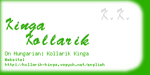 kinga kollarik business card